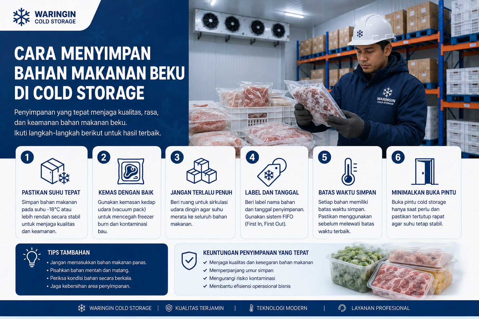 Cara Menyimpan Bahan Makanan Beku dengan Benar di Cold Storage